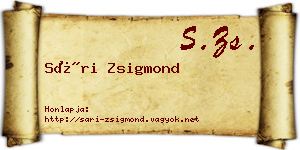 Sári Zsigmond névjegykártya